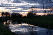 Apr 14 - Sunset along the Royal Canal, Ireland,