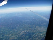 On the way home... that vapour trail passing below us is that of a 747... quite a moment when our paths crossed!!