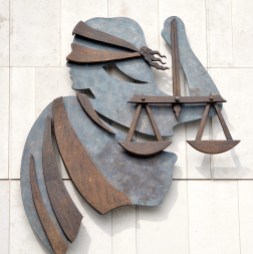 Lady Justice outside the New Law Courts in Dublin, Ireland... will see ever see the real view of things?