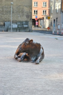 The Cow on Wolfe Tone Square, Dublin Ireland... poor thing, no future out in that barren plaza!