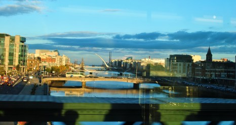 Looking out toward the Dublin Docks from the train... the window ads its own effect...