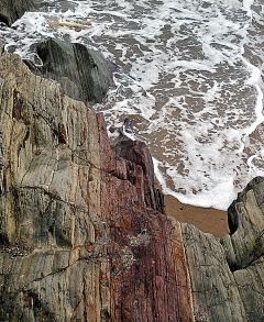 Colour and texture... wave beaten rocks, south of Courtown, Co Wexford, Ireland