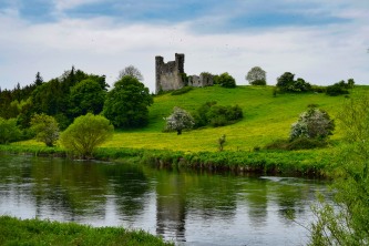 The River Boyne... the walls of Dunmoe Castle add their magic to the spring scene...
