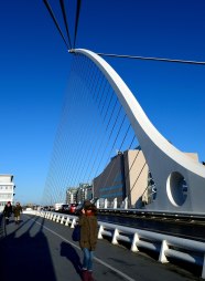 Dublin's Samuel Beckett Bridge... sexy harp like lines... life imitating art on a grand scale!