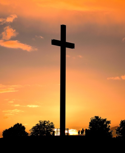 Late September sunset, the Papal Cross in Dublin's Phoenix Park