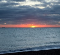 Then, at 08h07 the sun arrived on the scene... splendid Kilcoole Beach sunrise