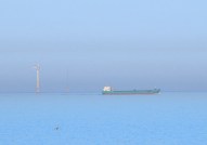 Ships at sea... the Arklow Bridge passes the south Arklow Bank wind turbine...